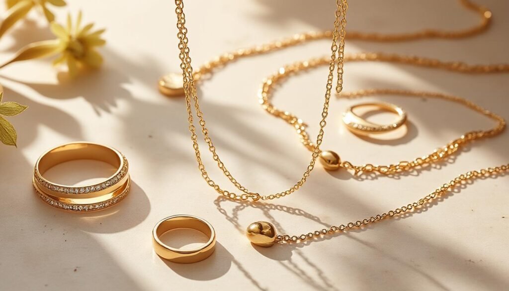 découvrez notre sélection de bijoux dorés alliant élégance intemporelle et prix abordables. sublimez votre style avec des pièces brillantes et raffinées, parfaites pour toutes les occasions.