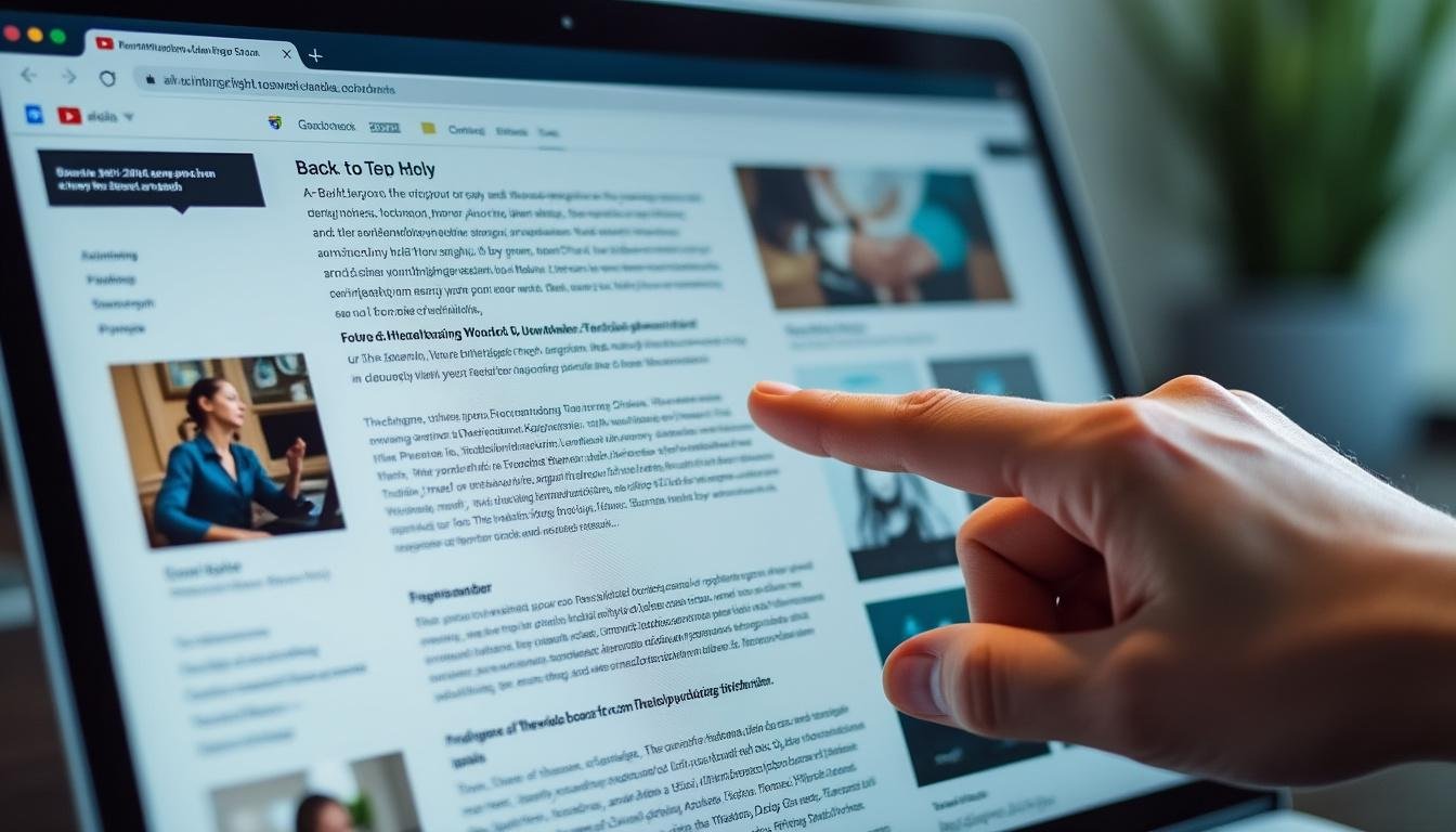 apprenez à créer un bouton qui ramène l'utilisateur exactement au même emplacement sur votre page pour améliorer la navigation et l'expérience utilisateur.